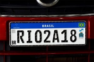 Placa Mercosul no Rio