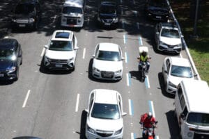 Faixa azul para motos