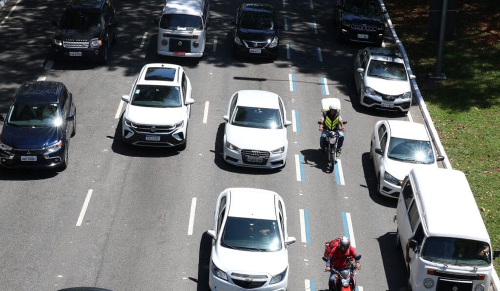 Faixa azul em São Paulo