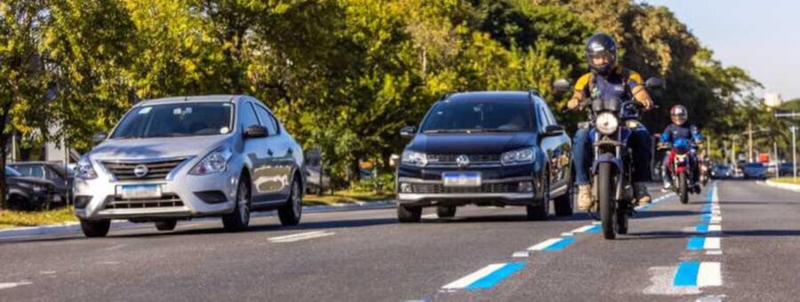 faixa azul para motos