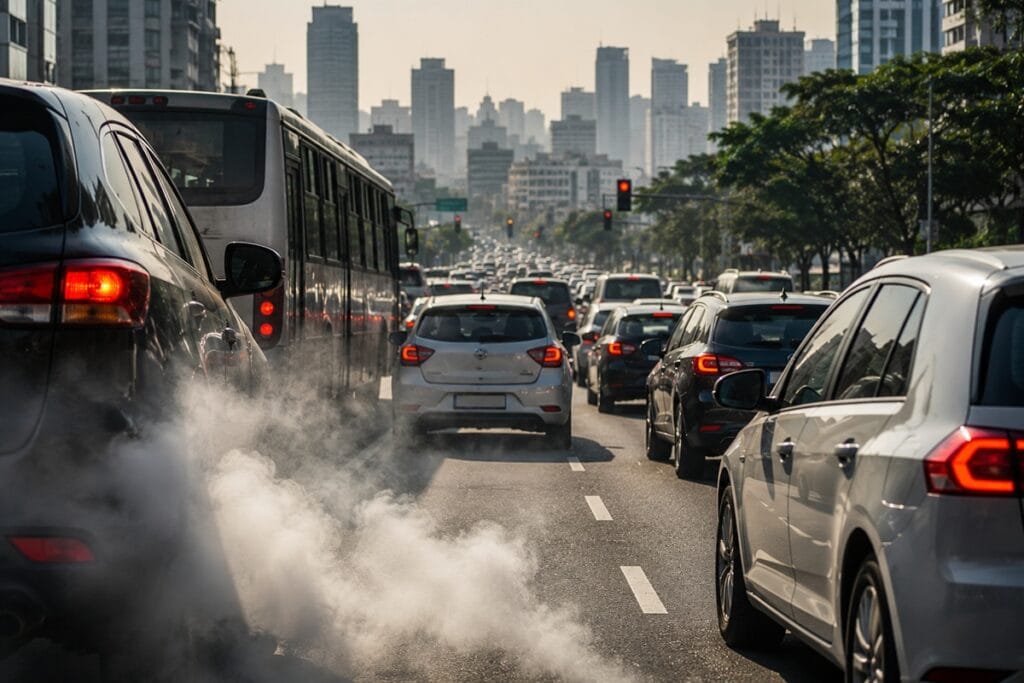 Poluição do trânsito pode causar 47% mais mortes no Brasil até 2050
