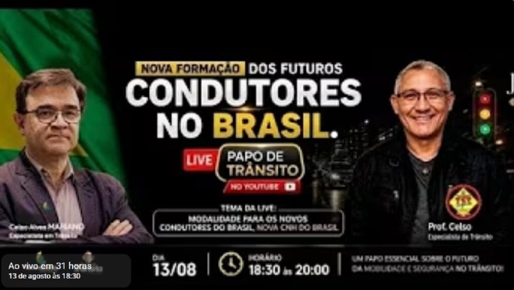 Live debate nova formação de condutores com participação de Celso Mariano