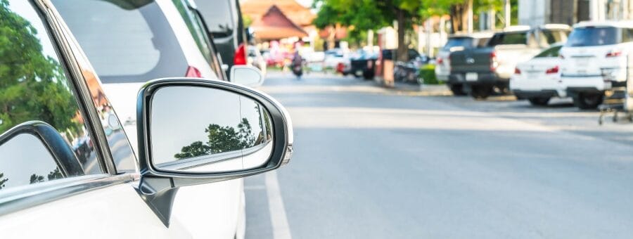 side rear-view mirror on a modern car