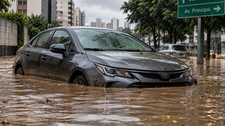 carro alagamento
