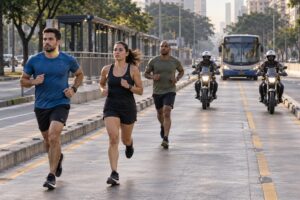correr em canaleta de ônibus