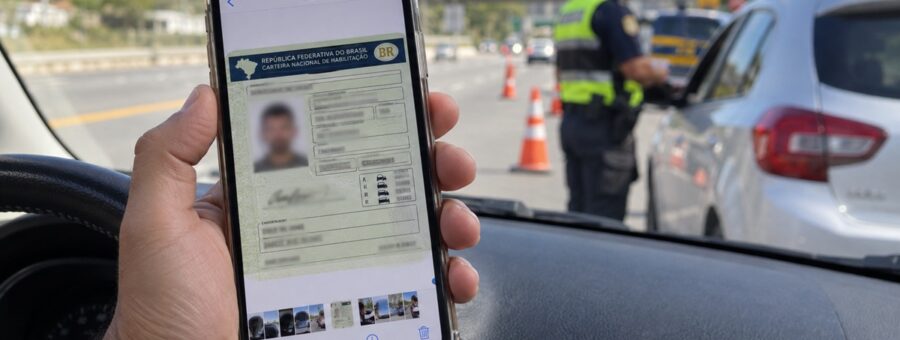 Print da CNH digital em blitz